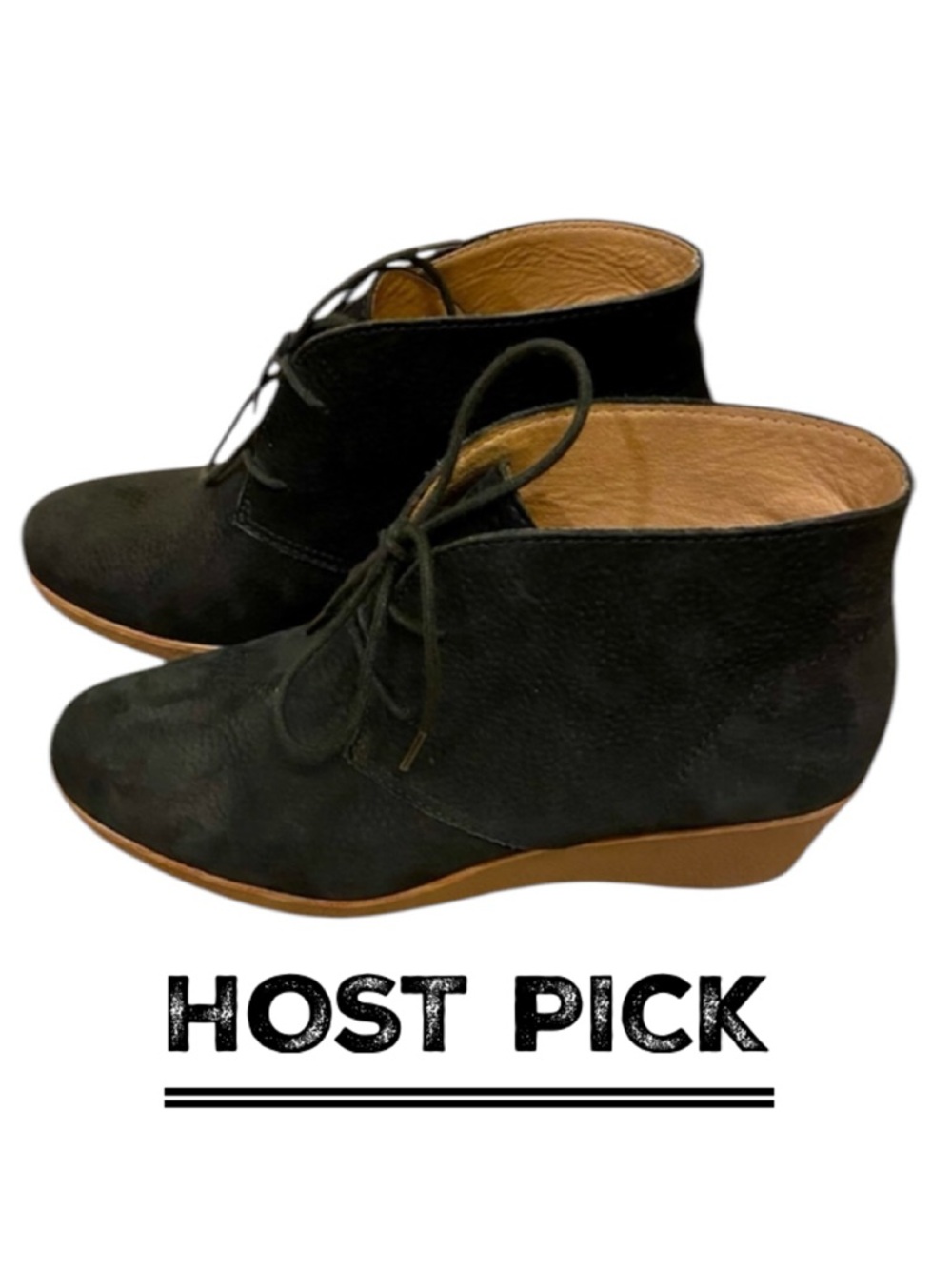 🎉🍀 LUCKY BRAND Junes suede wedge booties - Picture 1 of 10